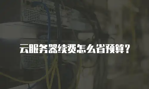 云服务器续费怎么省预算？