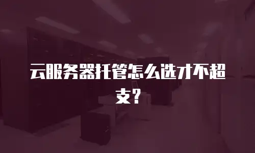 云服务器托管怎么选才不超支？