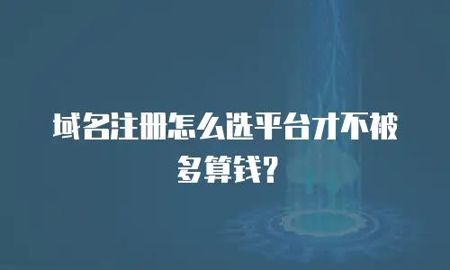 域名注册怎么选平台才不被多算钱？