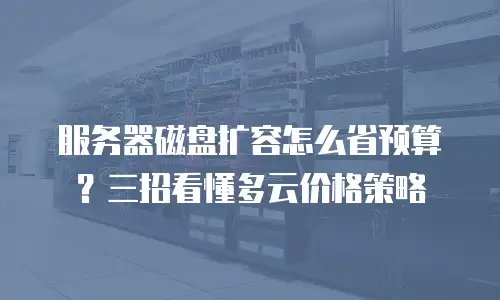 服务器磁盘扩容怎么省预算？三招看懂多云价格策略