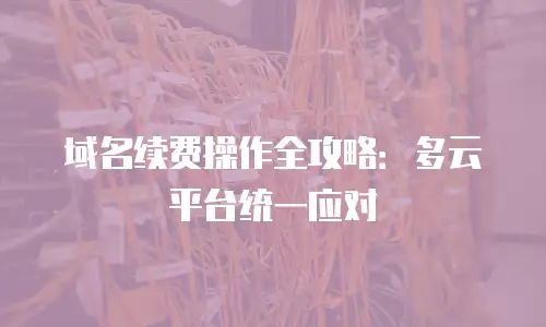 域名续费操作全攻略：多云平台统一应对