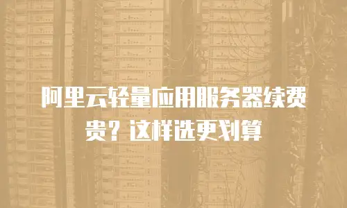 阿里云轻量应用服务器续费贵？这样选更划算