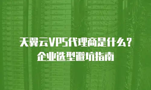 天翼云VPS代理商是什么？企业选型避坑指南