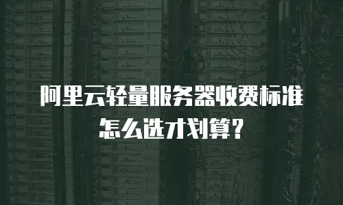 阿里云轻量服务器收费标准怎么选才划算？