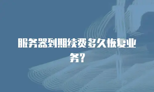 服务器到期续费多久恢复业务？