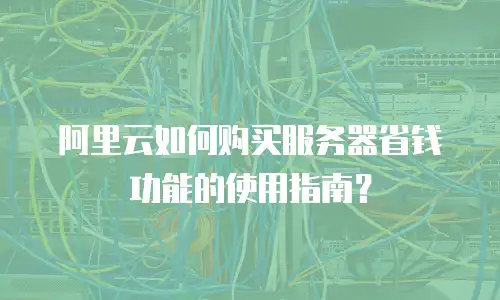 阿里云如何购买服务器省钱功能的使用指南？