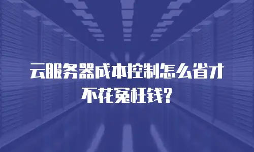 云服务器成本控制怎么省才不花冤枉钱？