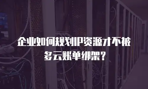 企业如何规划IP资源才不被多云账单绑架？