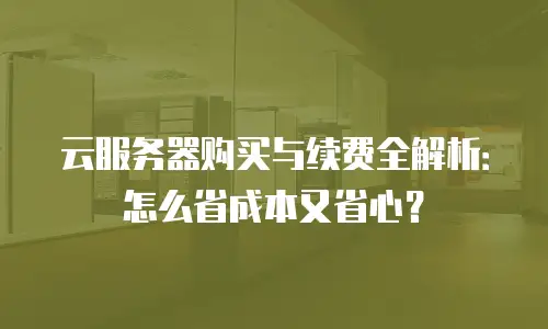云服务器购买与续费全解析：怎么省成本又省心？