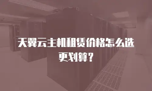 天翼云主机租赁价格怎么选更划算？