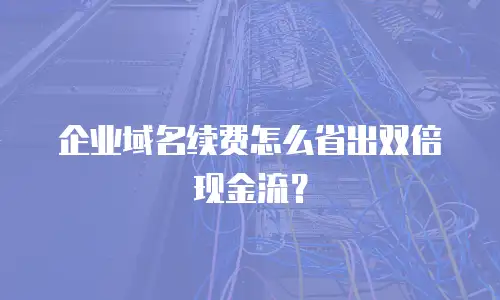 企业域名续费怎么省出双倍现金流？