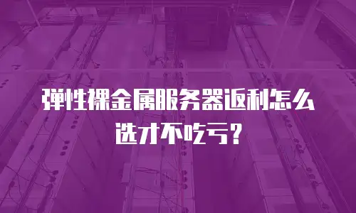 弹性裸金属服务器返利怎么选才不吃亏？