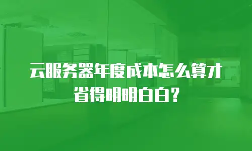 云服务器年度成本怎么算才省得明明白白？