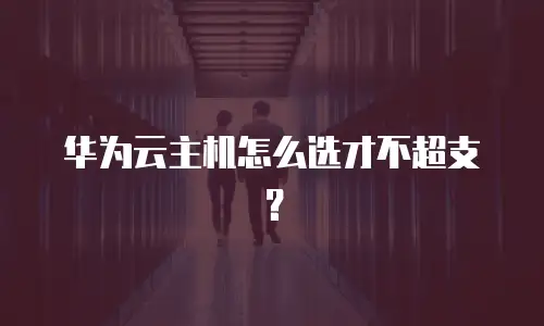 华为云主机怎么选才不超支？