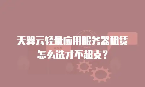 天翼云轻量应用服务器租赁怎么选才不超支？