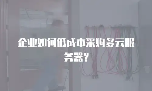 企业如何低成本采购多云服务器？