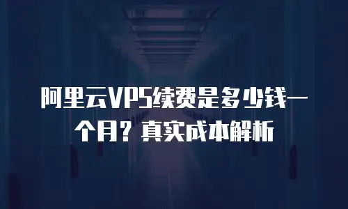 阿里云VPS续费是多少钱一个月？真实成本解析