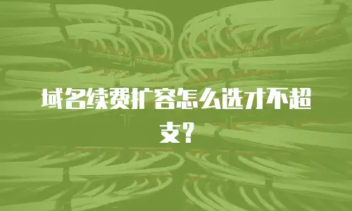 域名续费扩容怎么选才不超支？