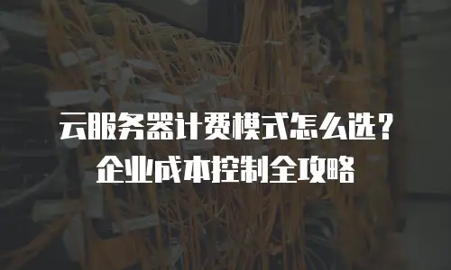 云服务器计费模式怎么选？企业成本控制全攻略