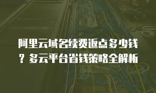 阿里云域名续费返点多少钱？多云平台省钱策略全解析