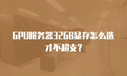 GPU服务器32GB显存怎么选才不超支？
