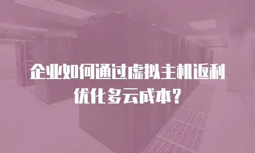 企业如何通过虚拟主机返利优化多云成本？