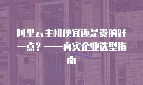 阿里云主机便宜还是贵的好一点？&mdash;&mdash;真实企业选型指南