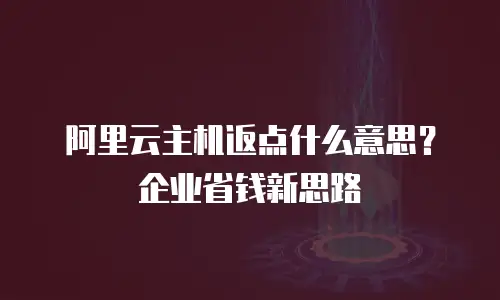 阿里云主机返点什么意思？企业省钱新思路