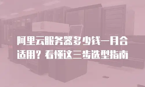 阿里云服务器多少钱一月合适用？看懂这三步选型指南