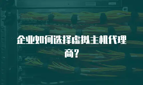 企业如何选择虚拟主机代理商？