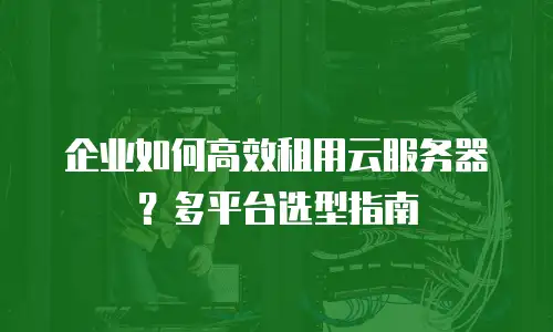 企业如何高效租用云服务器？多平台选型指南