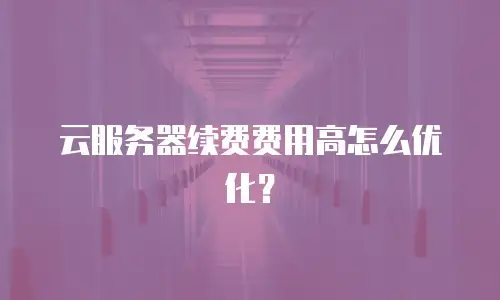 云服务器续费费用高怎么优化？