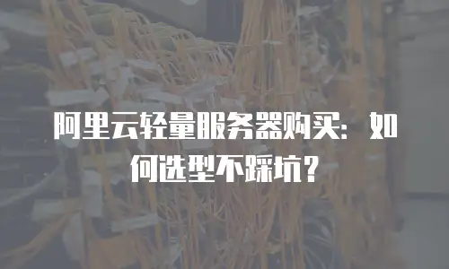 阿里云轻量服务器购买：如何选型不踩坑？