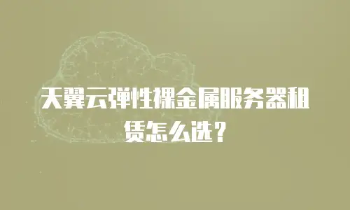 天翼云弹性裸金属服务器租赁怎么选？