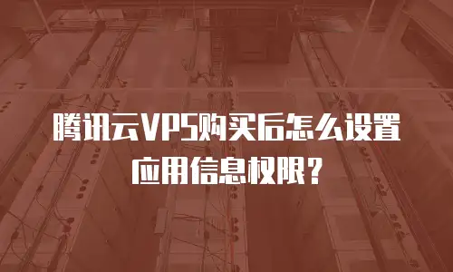 腾讯云VPS购买后怎么设置应用信息权限？