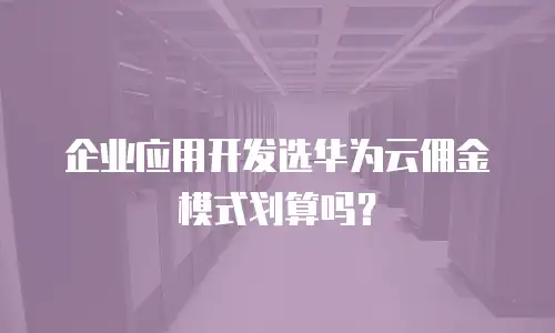 企业应用开发选华为云佣金模式划算吗？