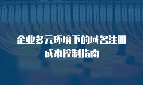 企业多云环境下的域名注册成本控制指南