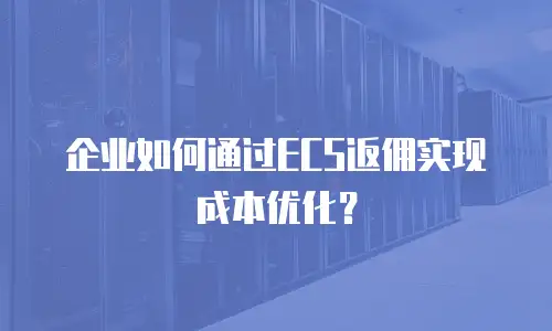 企业如何通过ECS返佣实现成本优化？