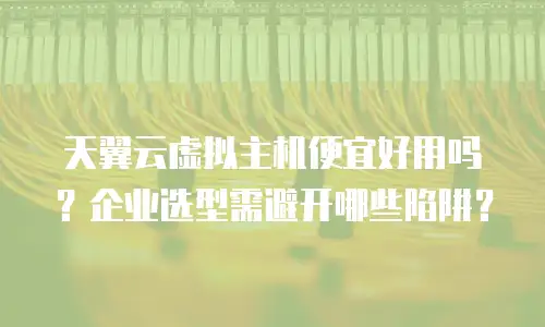 天翼云虚拟主机便宜好用吗？企业选型需避开哪些陷阱？