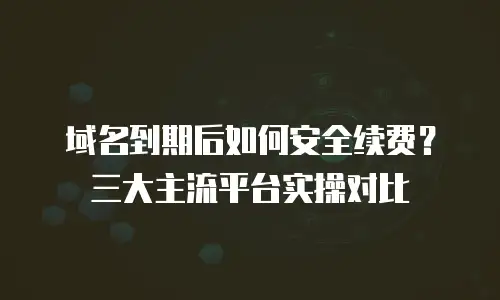 域名到期后如何安全续费？三大主流平台实操对比