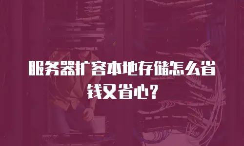 服务器扩容本地存储怎么省钱又省心？