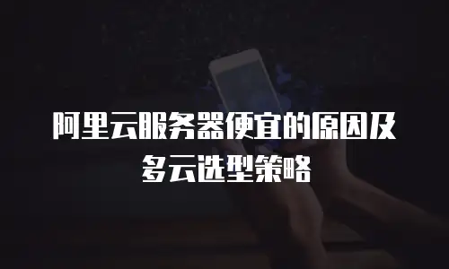 阿里云服务器便宜的原因及多云选型策略