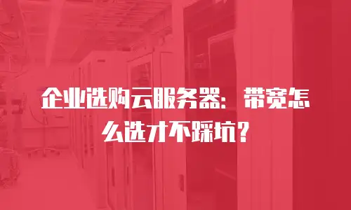 企业选购云服务器：带宽怎么选才不踩坑？
