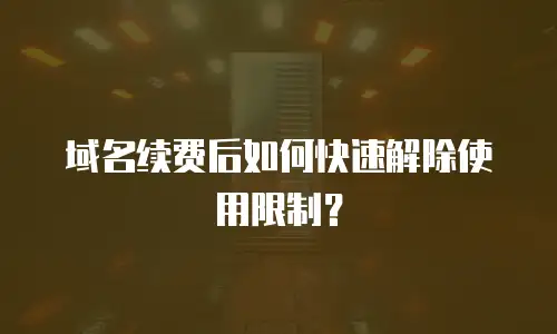 域名续费后如何快速解除使用限制？