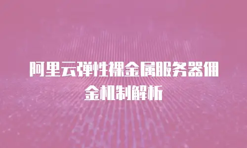阿里云弹性裸金属服务器佣金机制解析