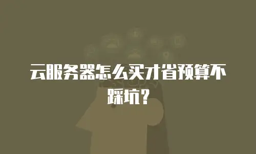云服务器怎么买才省预算不踩坑？