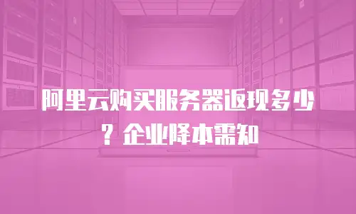 阿里云购买服务器返现多少？企业降本需知