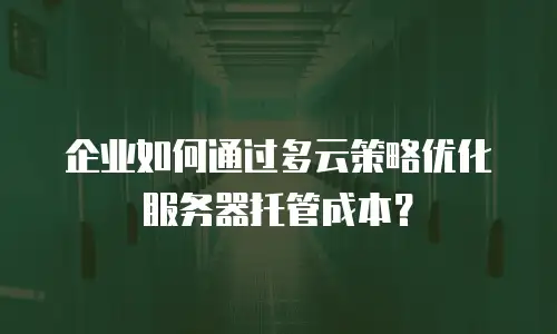 企业如何通过多云策略优化服务器托管成本？