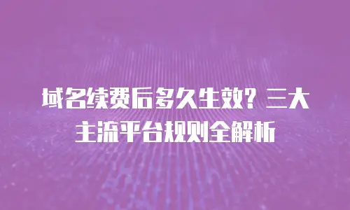 域名续费后多久生效？三大主流平台规则全解析