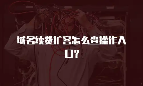 域名续费扩容怎么查操作入口？